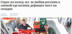 Спрос на холод: из-за любви россиян к свежей еде возник дефицит мест на складах